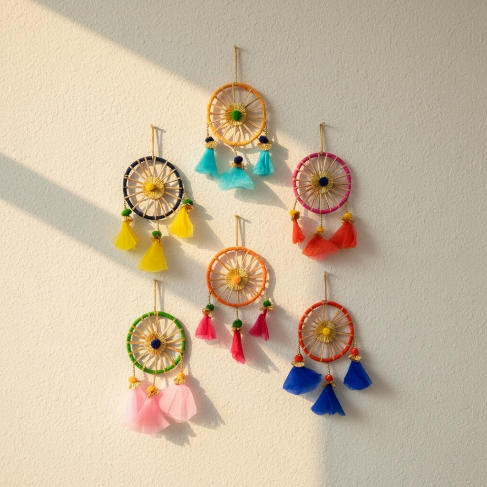 Elegant Multicolor Yarn Wall Accent (2) Elegant Multicolor Yarn Wall Accent - Image 1